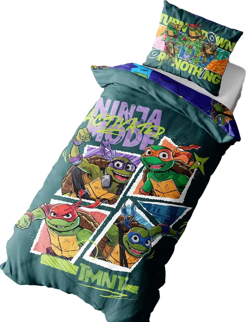 Housse de couette TMNT réversible colorée pour lit 1 personne modèle TC141