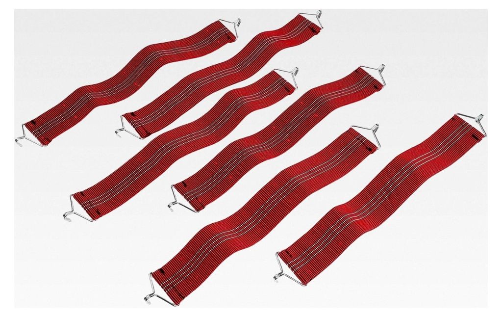 Stuhlgurte, 6er-Pack, gewebeverstärkte Schwerkraft-Stuhlgurte für Sonnenliegen, Liegestühle und Klappstühle, dehnbar bis 47,7 cm, lichtbeständ...