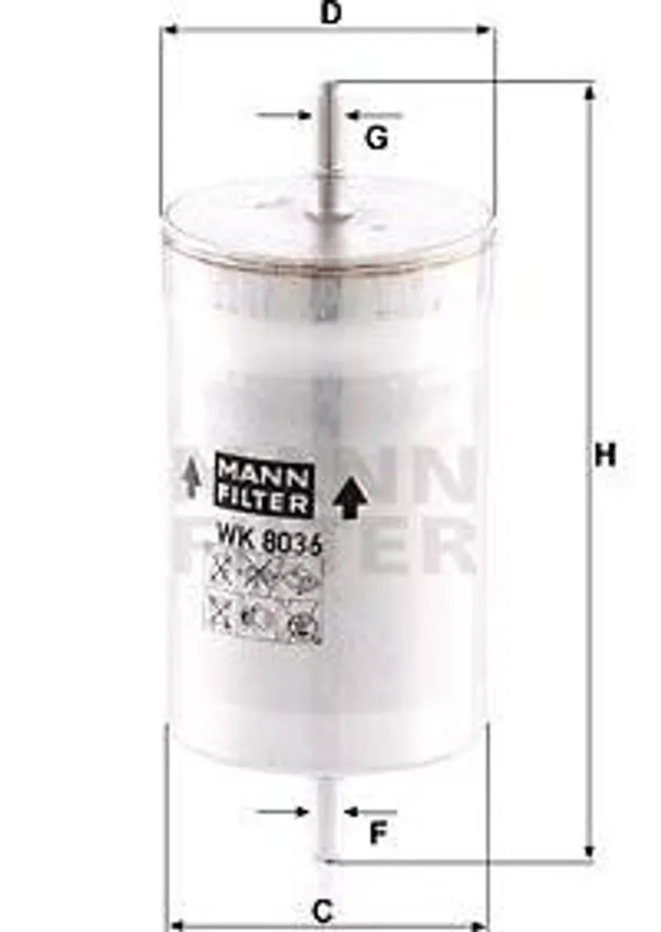 MANN-FILTER WK 8036 Filtre à carburant pour Seat Exeo OE 3R0127401
