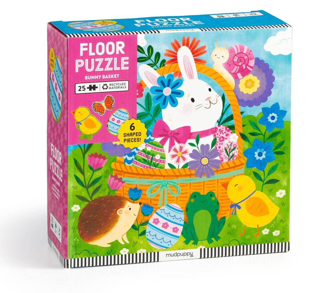 Bunny Basket 25 Piece Floor Puzzle with Shaped Pieces