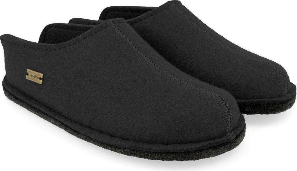 Haflinger Flair Smily Uni Hauspantoffeln schwarz, Produktbild 