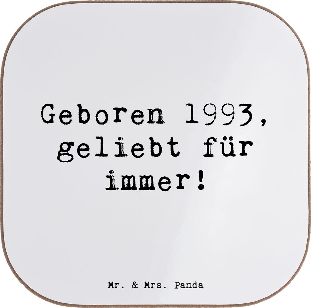 Mr. & Mrs. Panda Untersetzer für Gläser Spruch 1993 Geburtstag - Weiß - Geschenk, Tasse, Geburtstagsgeschenk, Jubiläum, Tischuntersetzer, Coast...