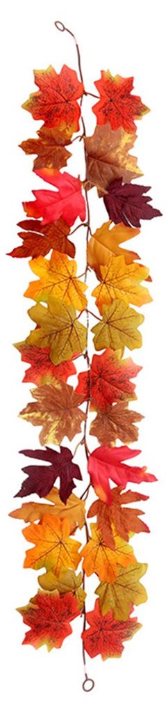 Künstliche Ahornblattgirlande (100/175 cm), UV-beständig, für Herbst, Halloween, Erntedankfest, Kaminsims, Veranda, Innen- und Außendekoration