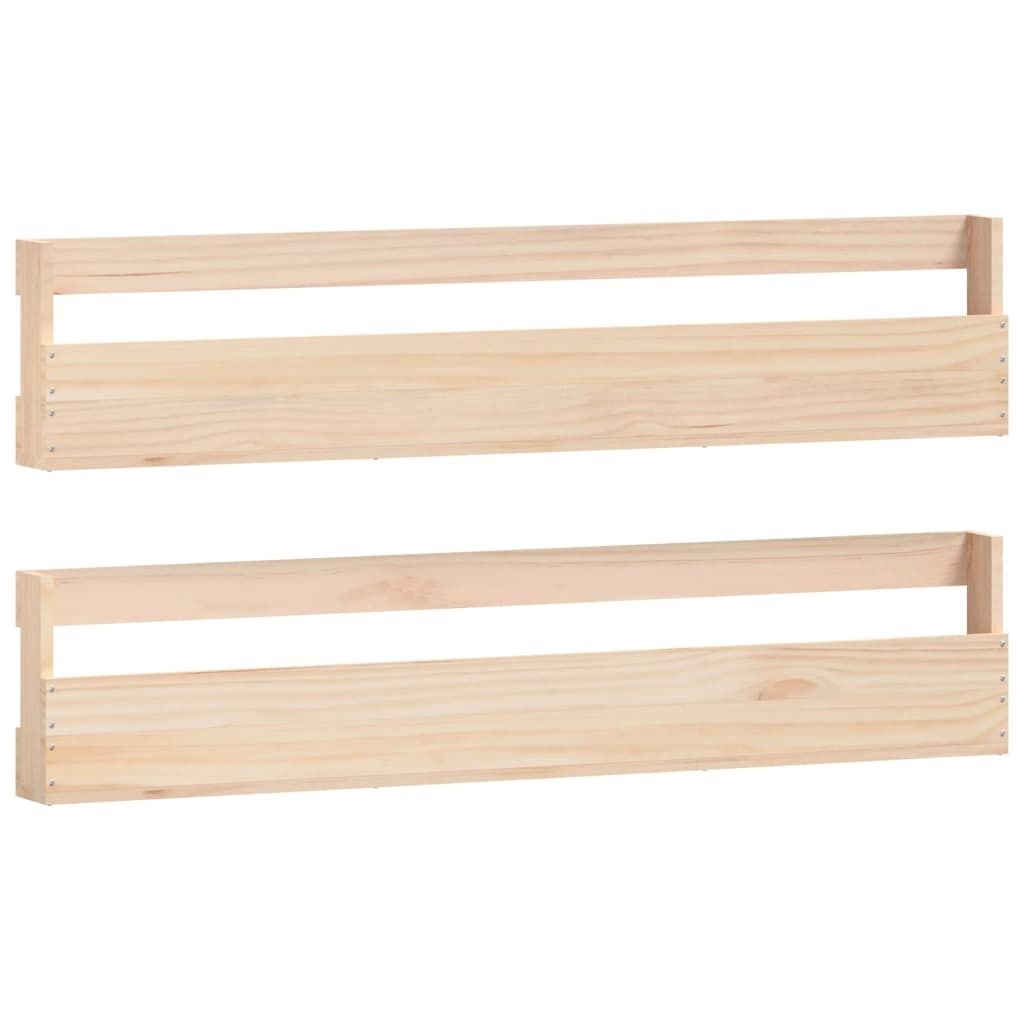 vidaXL Wand-Schuhregale 2 Stk. 110x9x23 cm Massivholz Produktbild 