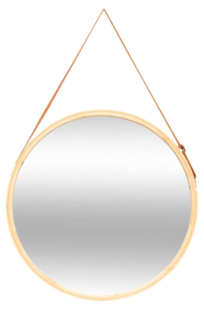 Badezimmerspiegel LOFT am Gurt, Ø 50 cm Produktbild 