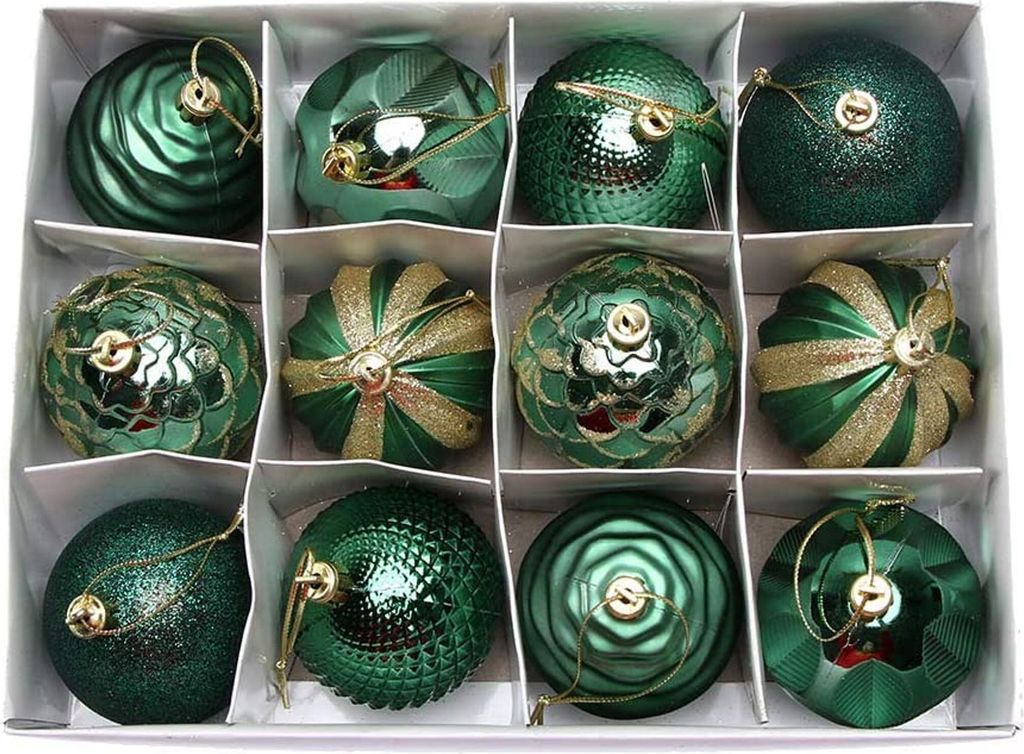 12 Stück Christbaumschmuck, 6 cm Weihnachtskugeln, blau, Produktbild 1