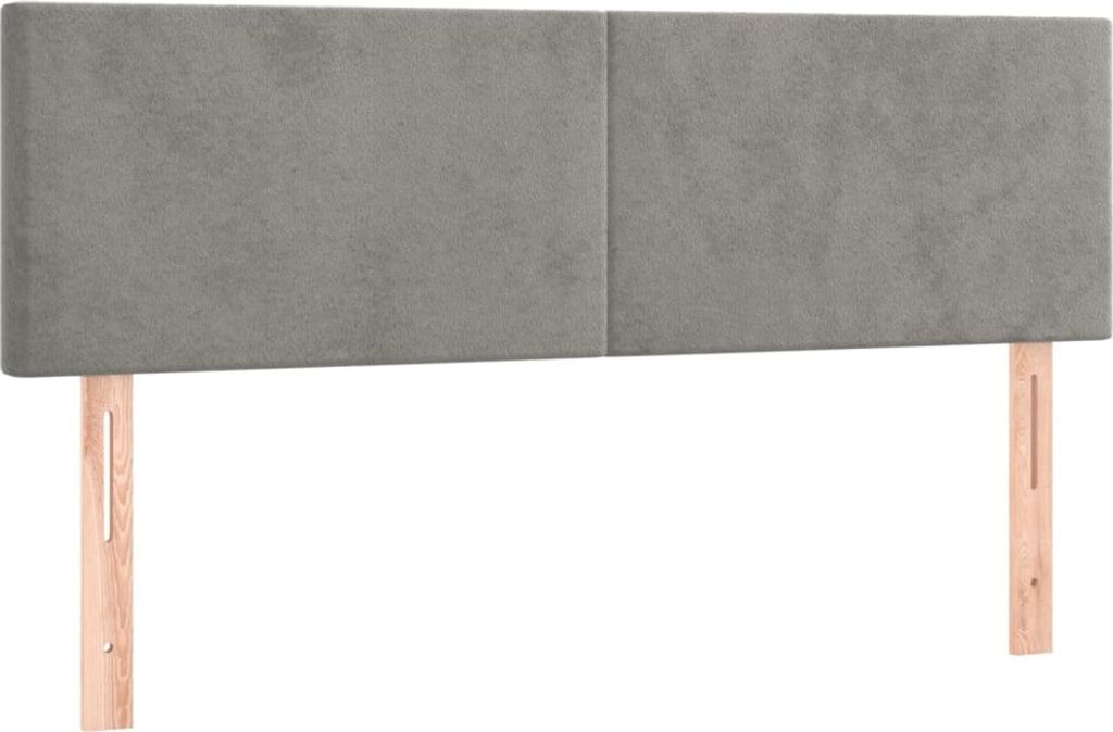 Kopfteile 2 Stk. Hellgrau 72x5x78/88 cm Samt
