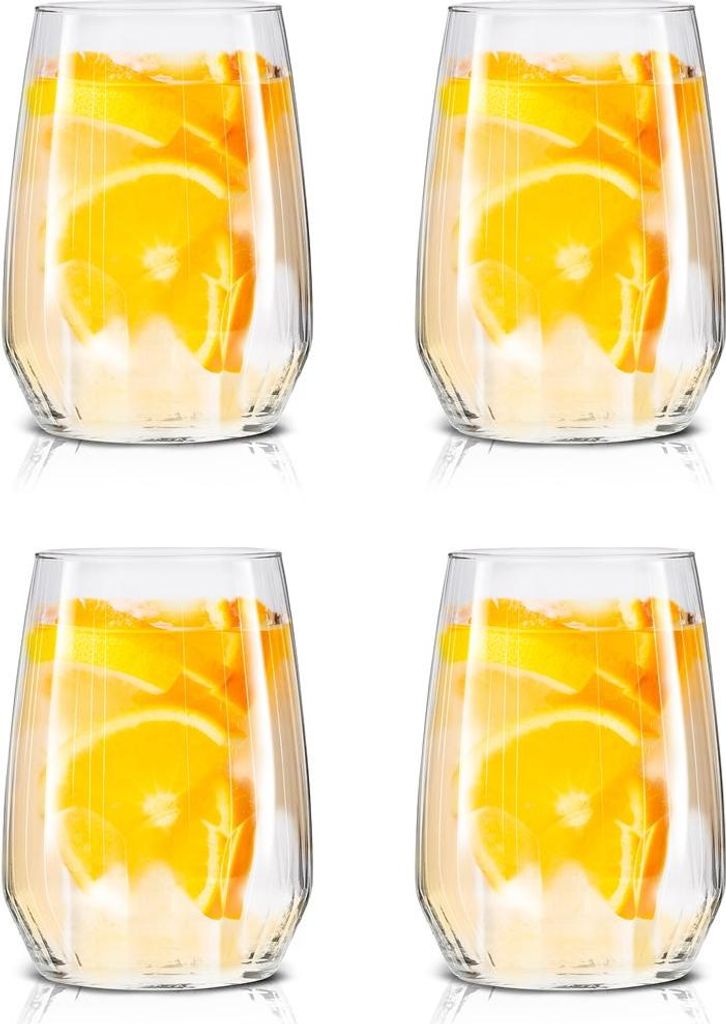 alpina Gläser Set 4 Stück – Trinkgläser ca. 44cl – Glass für Wasser, Saft und Getränke – Spülmaschinenfeste Wassergläser Set – Gläs...