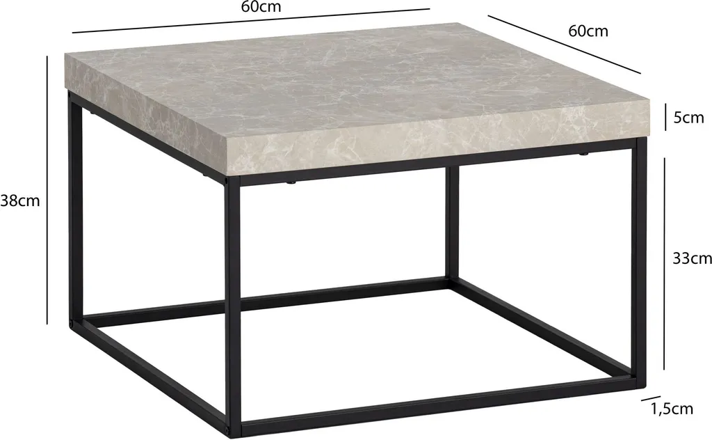 Petite table basse de salon 60cm Beige Sable pour petit Espace Style