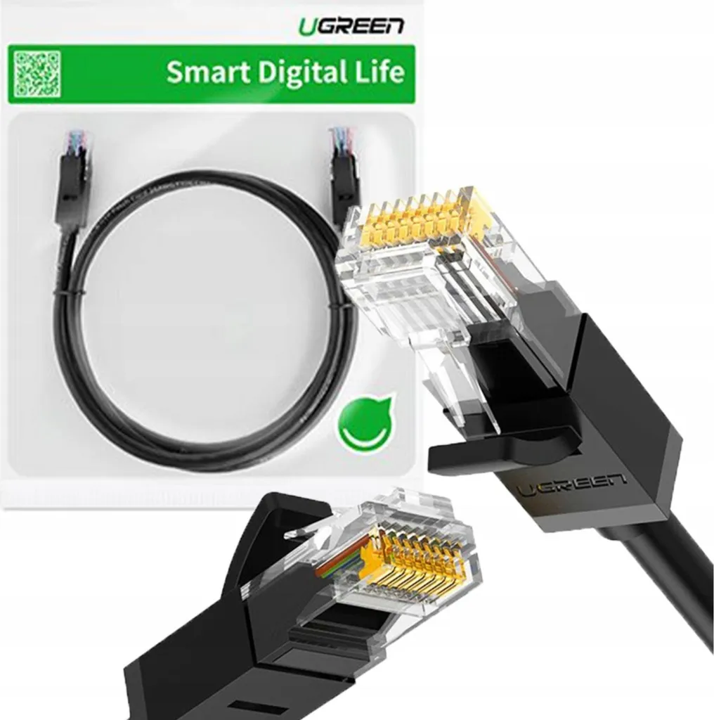 Ugreen Cavo Ethernet Cat7 Piatto 0,5m | 10Gbps Nero per Gaming e Ufficio