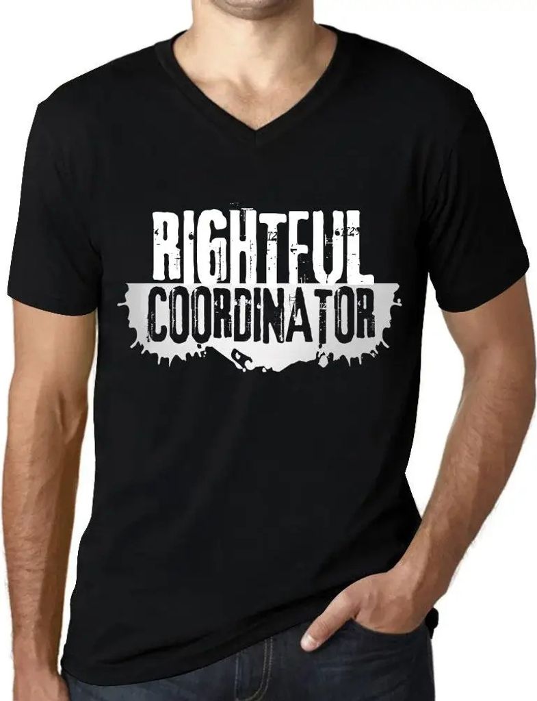 Herren Grafik T-Shirt V-Ausschnitt Rechtmäßiger Koordinator – Rightful Coordinator – Öko-Verantwortlich Vintage Jahrgang Kurzarm Lustige Druck