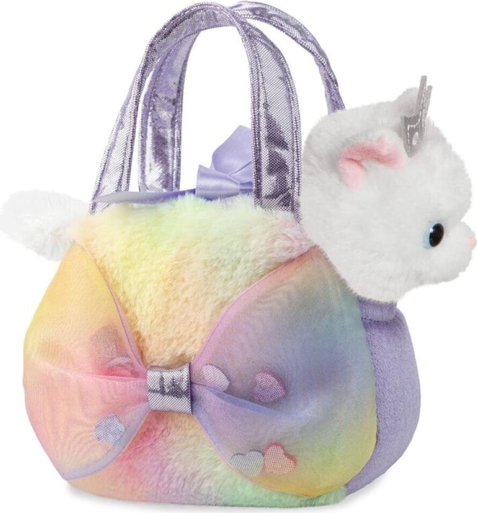 AURORA Fancy Pals plush toy cat in a bag, 20 cm