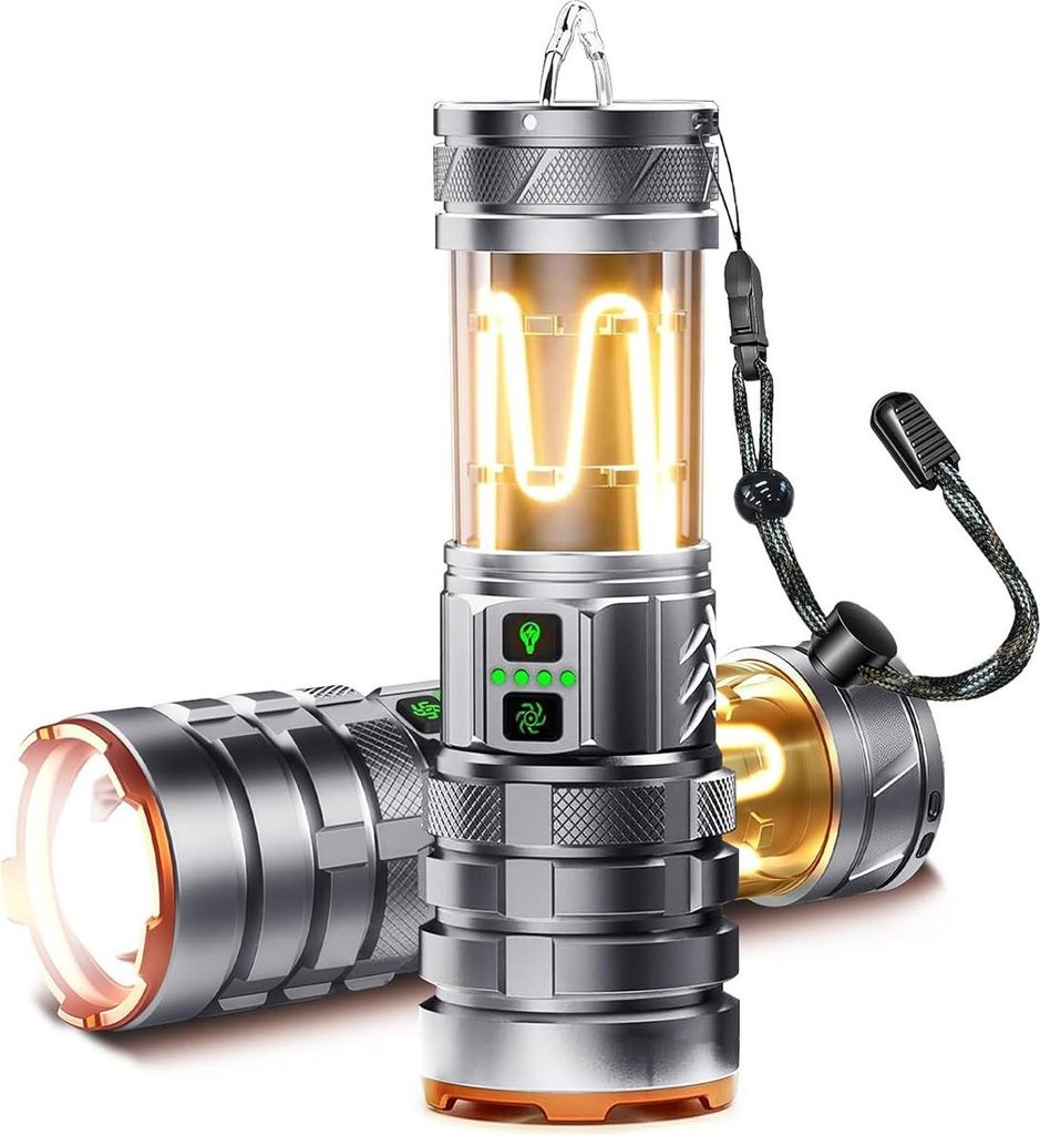 90000 Lumen Taschenlampe mit 11 Lichtstufen – Wasserdicht, Ideal für Outdoor-Aktivitäten & Notfälle