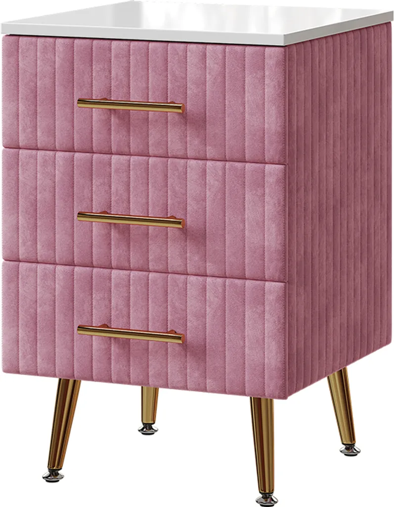 Table de nuit Vicco Velia Rose 41x62cm avec 3 tiroirs, Modèle 53029