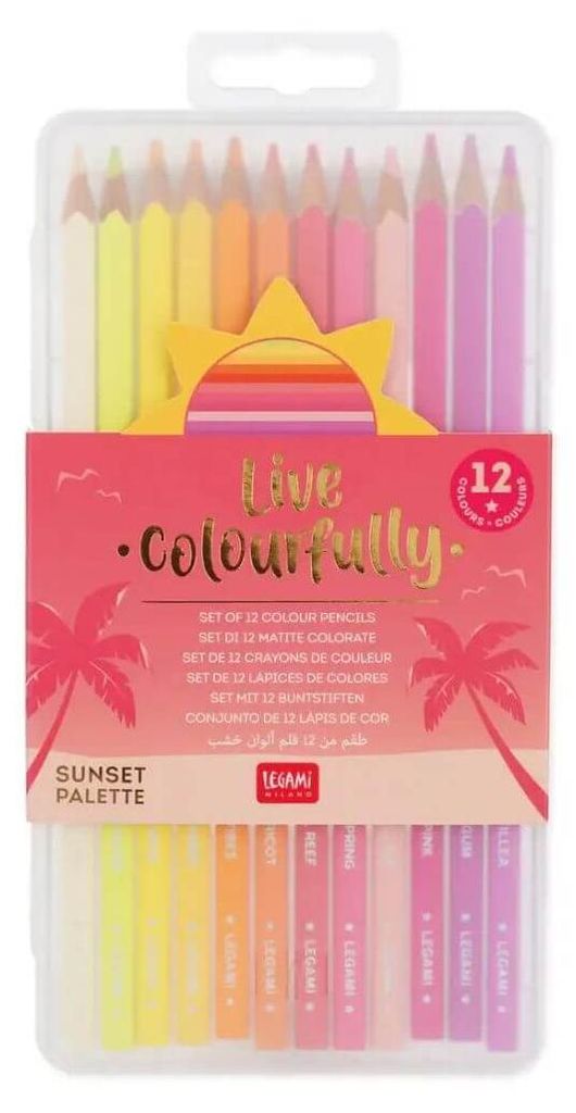 Set aus 12 Buntstiften - Live Colorfully - SUNSET PALETTE Produktbild 