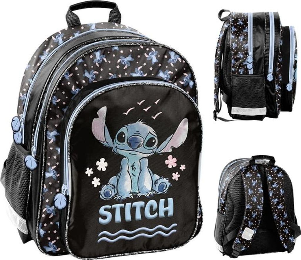 PASO Sac à dos scolaire pour filles Stitch Noir Image du produit 