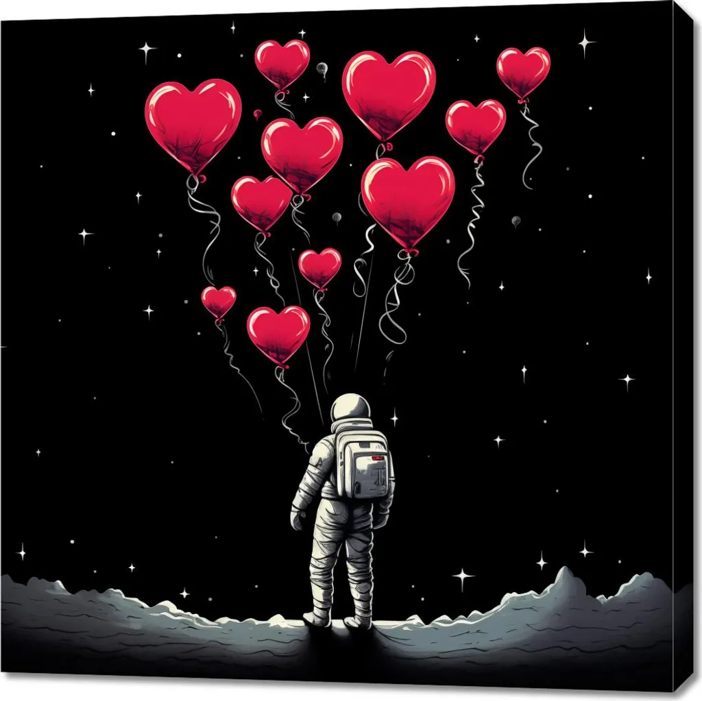 Sublimez un Mur Vide avec Astronautes Propres cellules 90x90 cm Carré