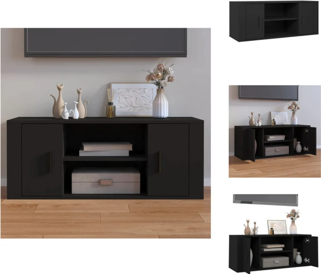 Mobile TV vidaXL Nero 100x35x40 cm | Arredamento Studio e Loft