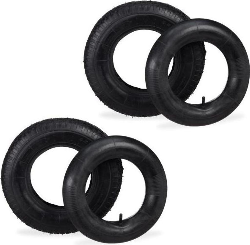 2x pneumatici 4.00-8 per carrello portatile con camera Immagine del prodotto 