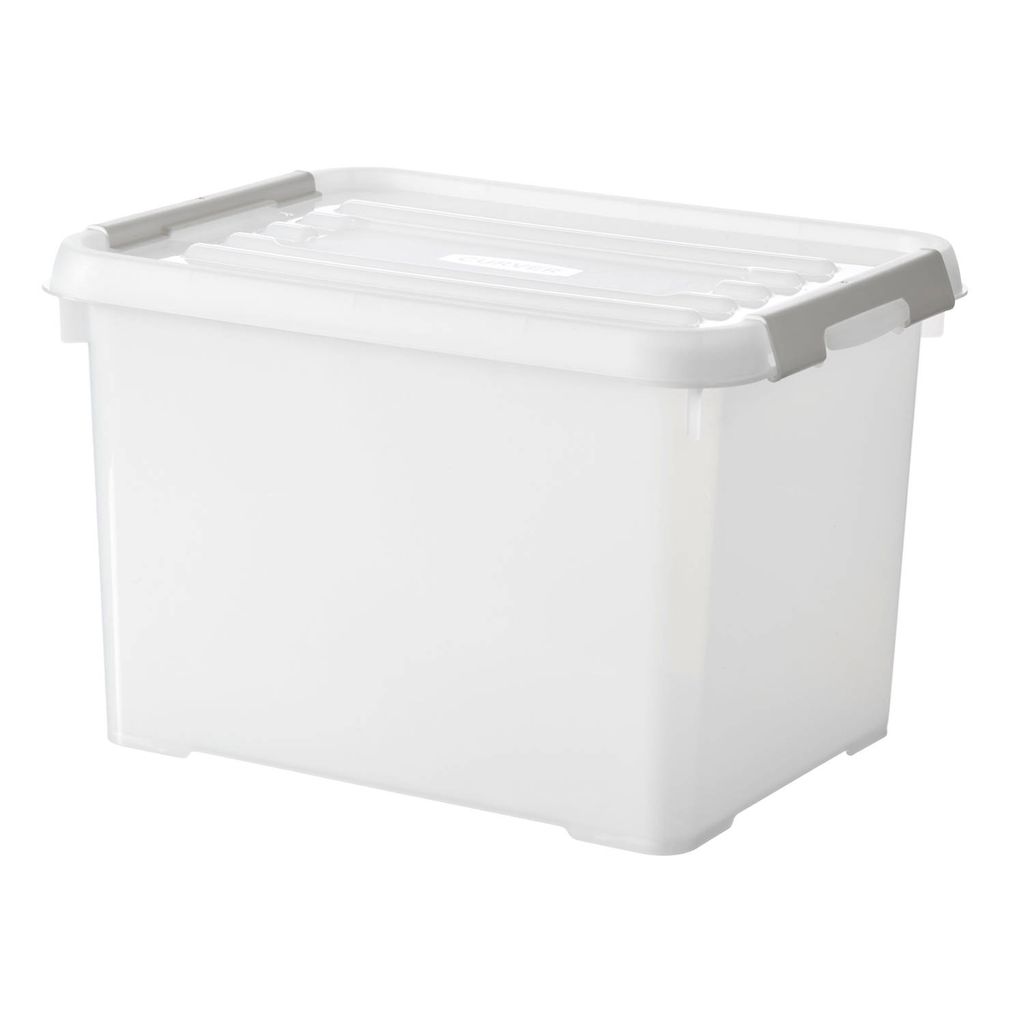KURVER | Handliche Box - Plus 20L + graue Clips mit Deckel 100% recycelt