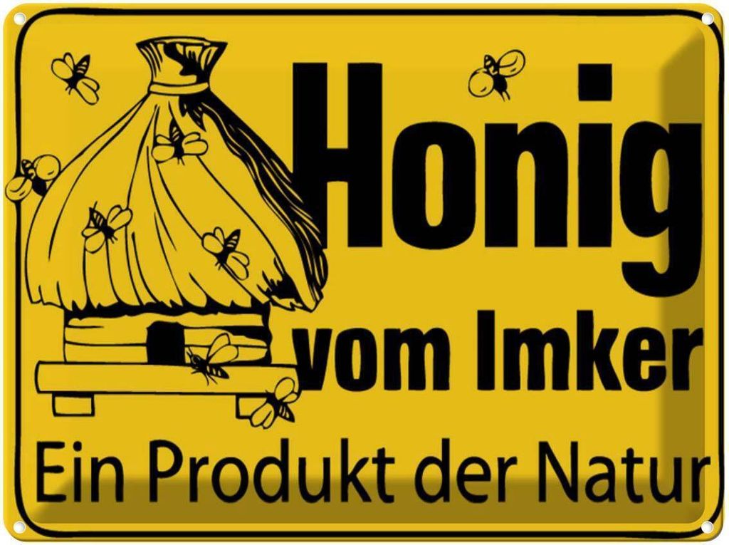 vianmo Blechschild 30x40 cm honig vom Imker Naturprodukt Hofladen Marktstand Laden Werbeschild
