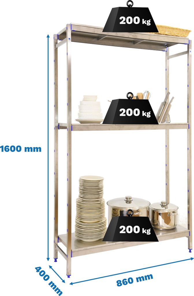 SIMONINOX INITIAL 3SS Metallregal/1600x860x400