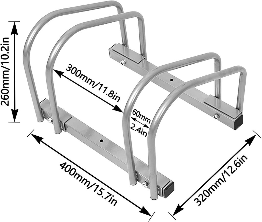 Aufun Fahrradständer Für 2 Fahrräder - Metall Bodenständer Silber