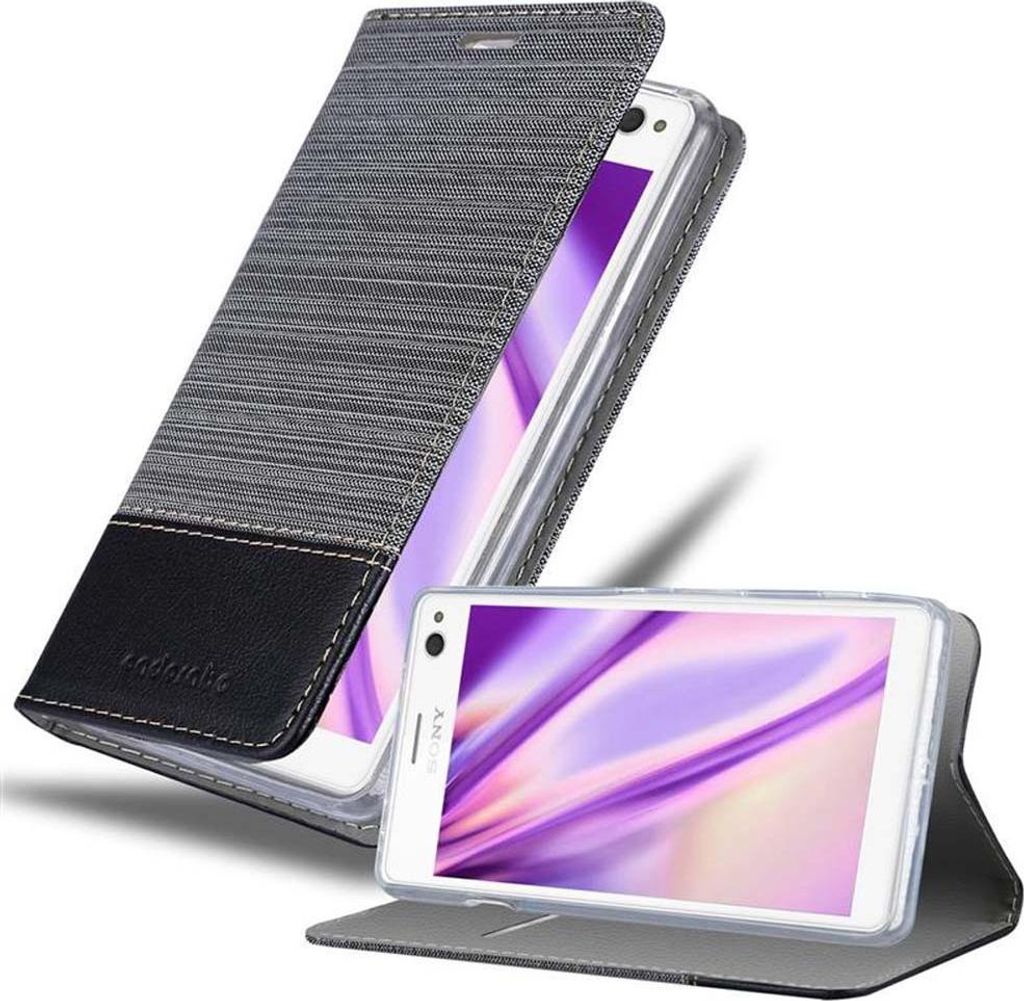 Cadorabo Hülle für Sony Xperia C4 Schutzhülle in Grau Handy Hülle Etui Book Case Cover