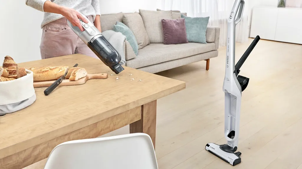 Aspirateur Balai Bosch Sans Sac Multifonction 2 en 1 Série 4 Blanc - 6
