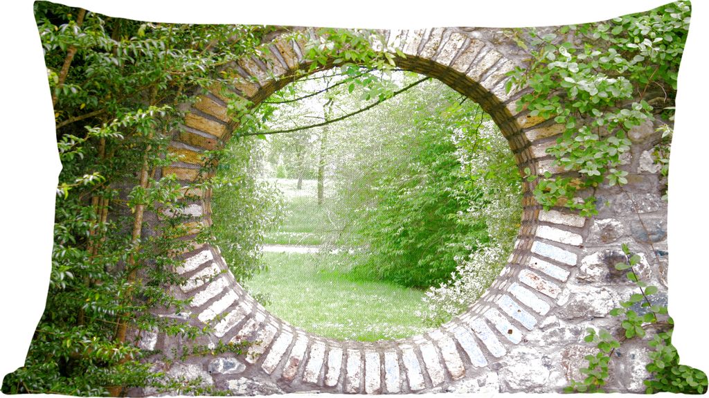 MuchoWow Zierkissen Sofakissen Wohnzimmer Dekokissen 60x40 cm Park - Aussicht - Natur - Kopfkissen - Polster mit Foto