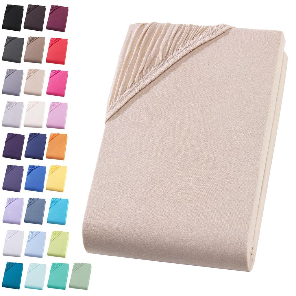 Jersey Spannbettlaken 180-200x200 cm Spannbettuch 100% Produktbild 