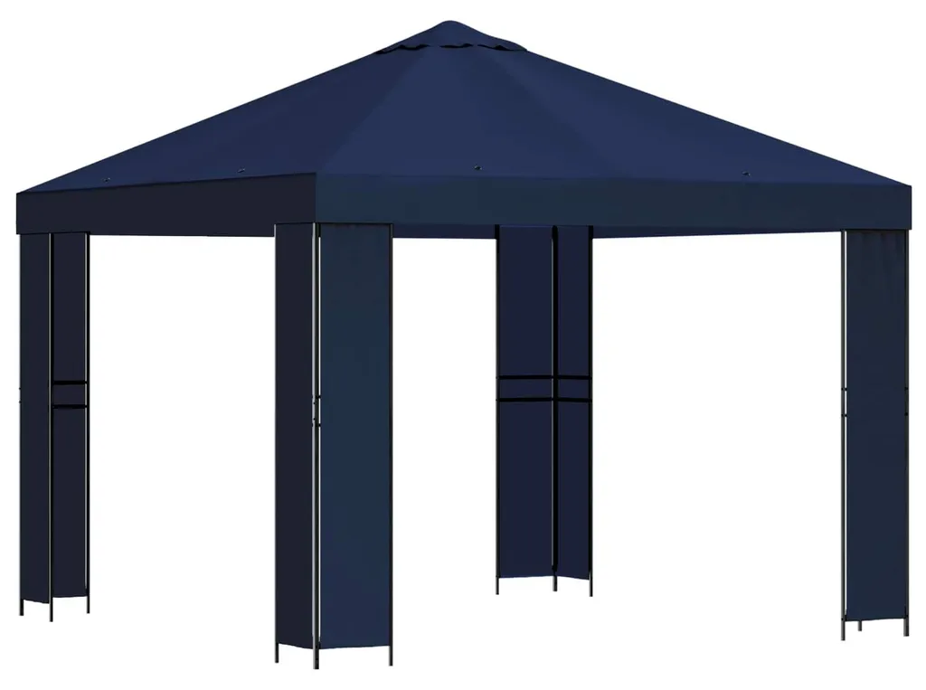Tonnelle de jardin 3x3m bleue avec structure acier - Tente de réception