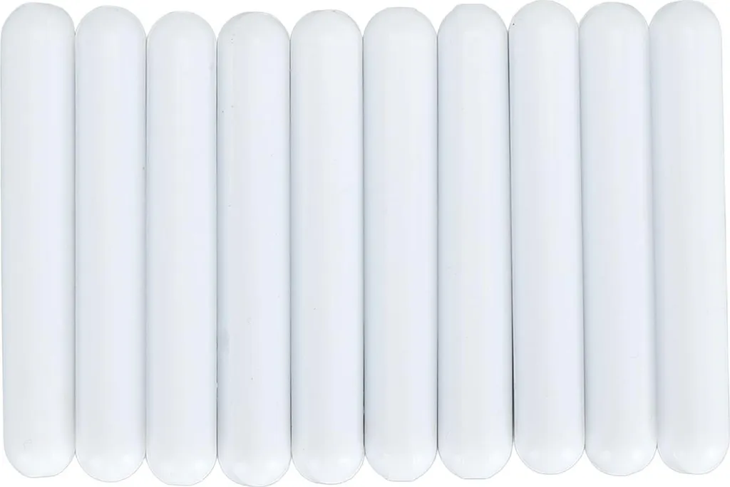 10 Barreaux d'agitation magnétiques 60x9 mm en PTFE blanc pour labo