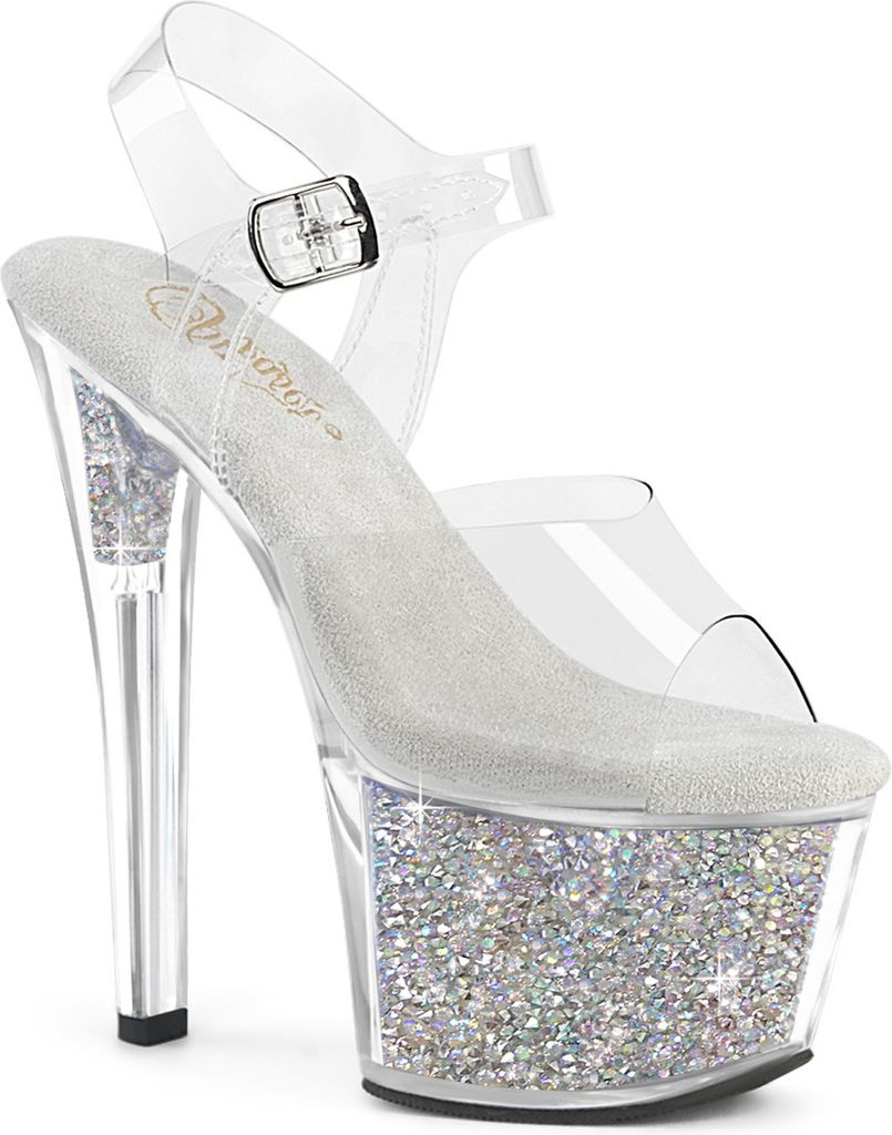 SKY-308RSI Damen Sandale von Pleaser, Transparent EU 35, US 5