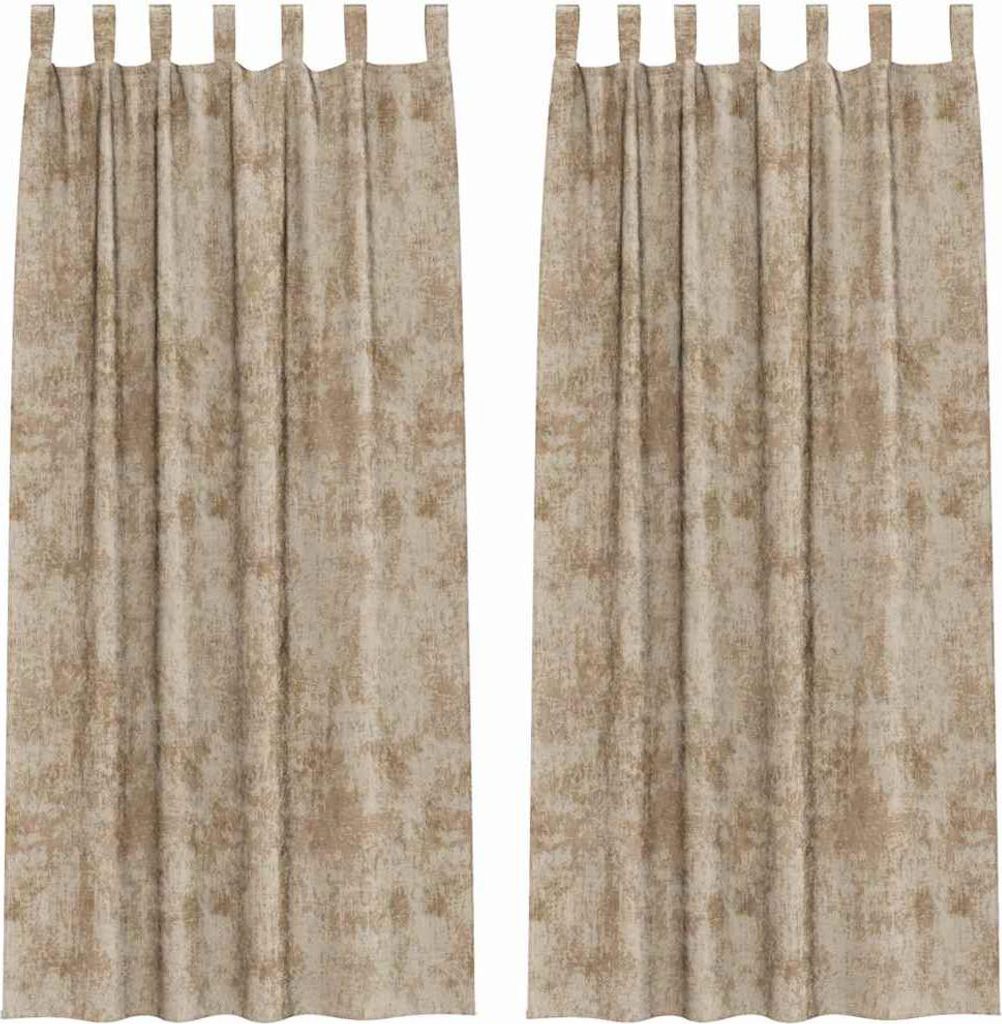 vidaXL Samtvorhänge mit Vorhängen 2 pcs Champagner 225 x 140 cm Samt