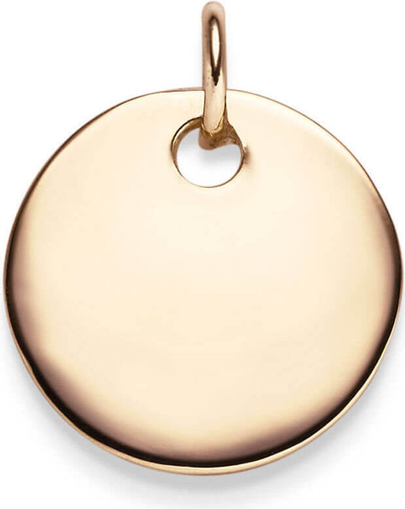 Anhänger Gravur-Platte rund 20x23,5mm 585 Gold Rotgold Halsschmuck schlicht