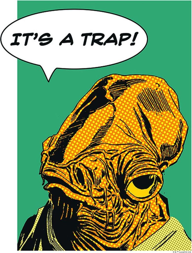 Disney Poster Star Wars Ackbar Ockergelb und Petrolblau - 611677 - 30 x 40 cm