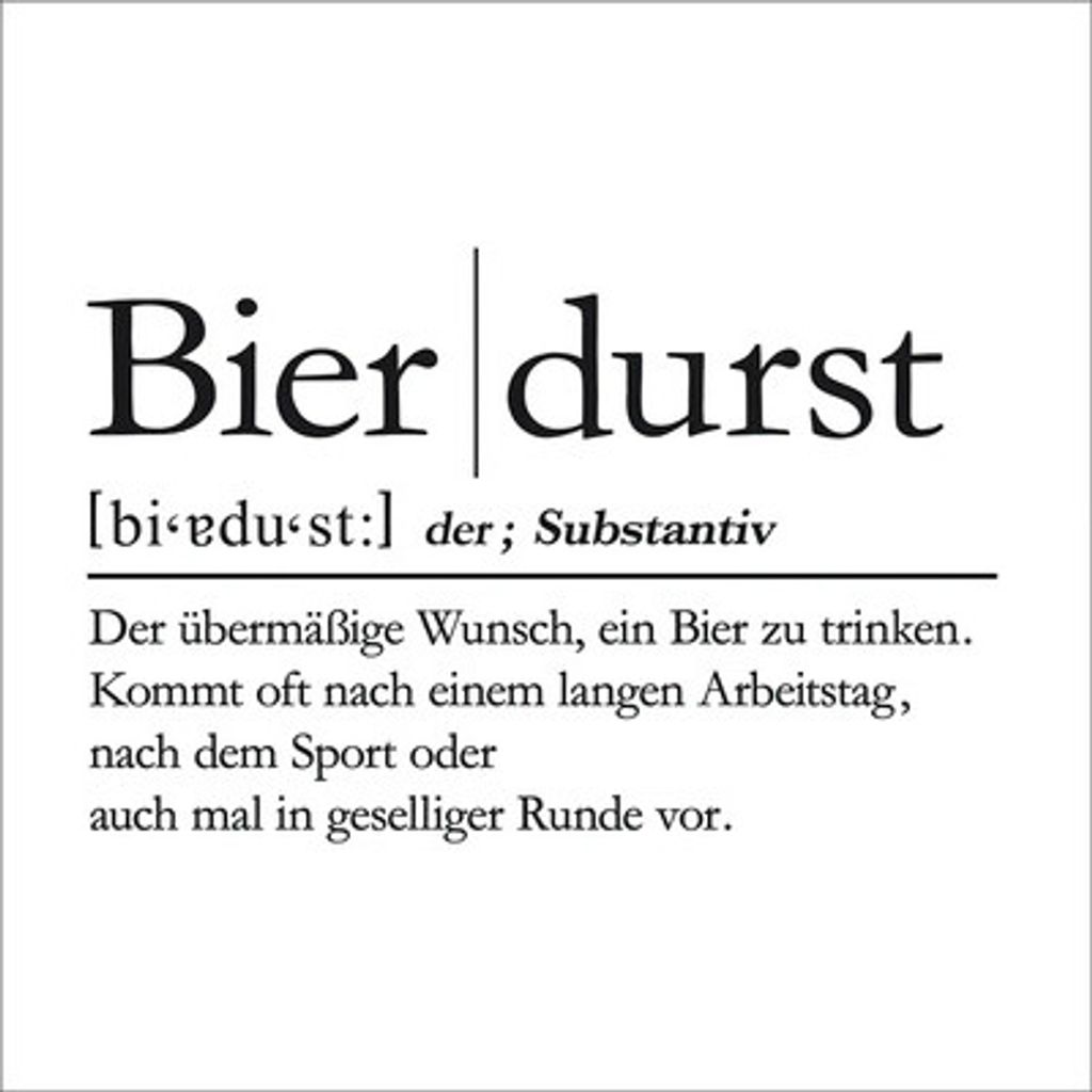 Glasbild Bierdurst Definition 20x20 cm