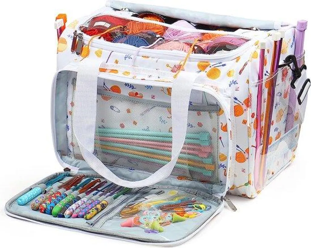 Grand sac en tricot organisé fini le désordre avec ses poches internes