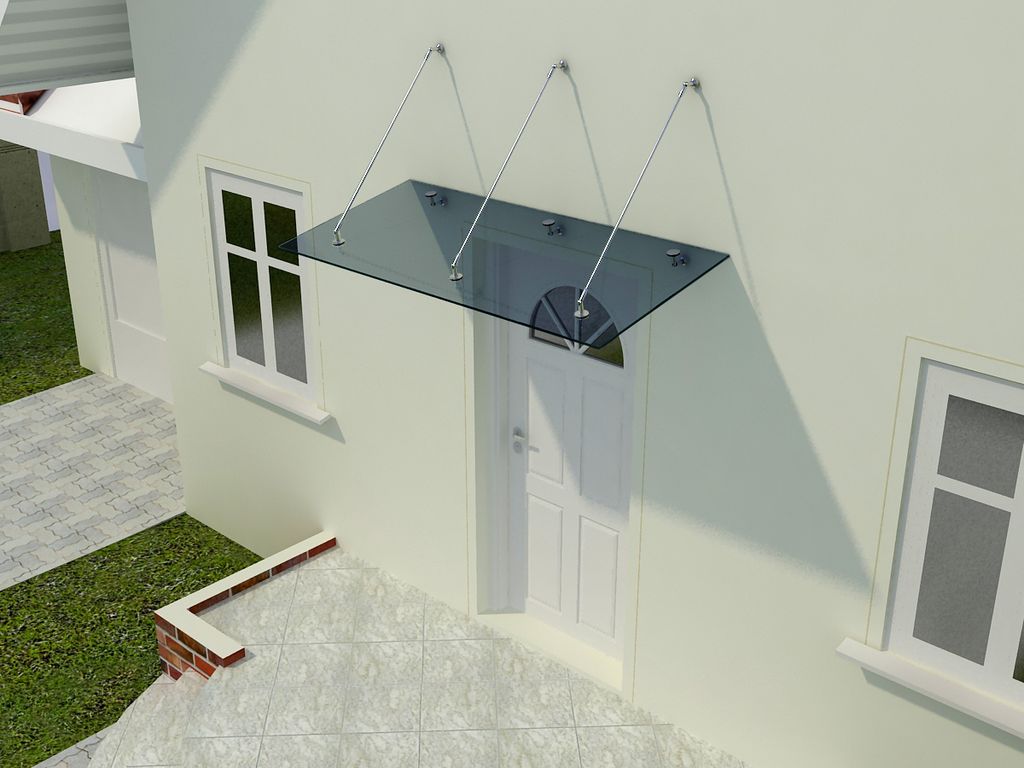 Glasvordach Olymp Glasart: Grauglas Maße: 300 cm x 90 cm