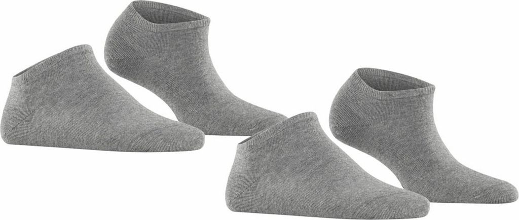 Esprit Damen Sneakersocken 2er Pack - Einfarbig Grau 35-38 (Size 2.5-5 UK)