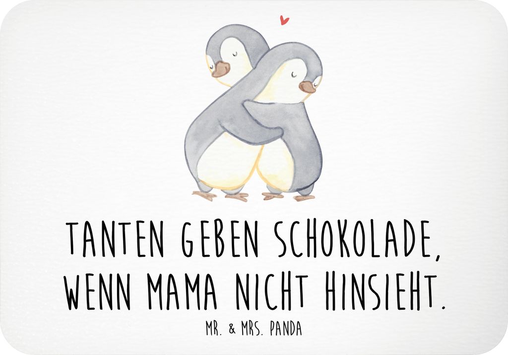 Mr. & Mrs. Panda magnet Tante Schokolade - Weiß - Geschenk, Kühlschrankmagnet, herzerwärmende Sprüche, Notizhalter, Freuden, Pinnwandmagnet, Ne...