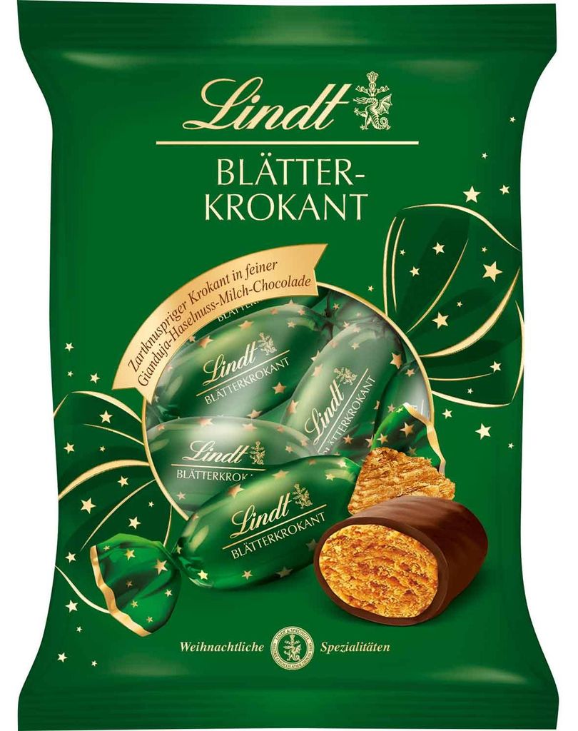 Lindt Blätterkrokant Zapfen 90g Produktbild 