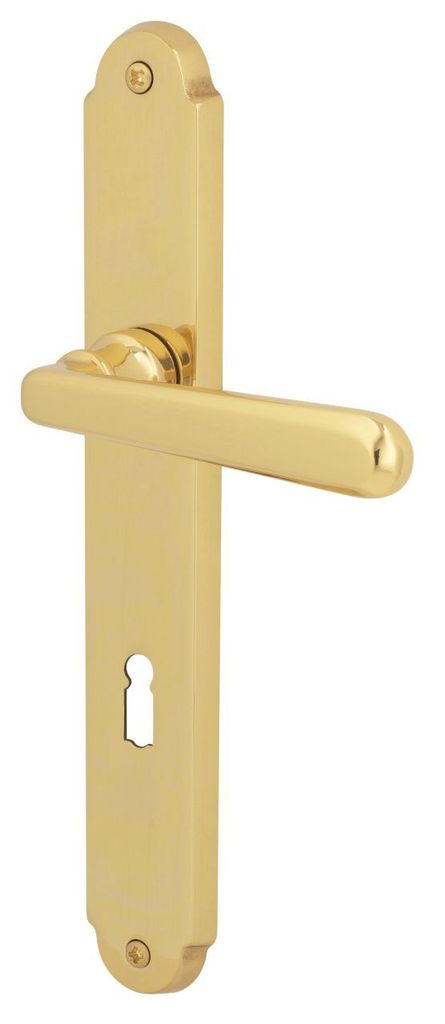 Alpertec BB-Langschildgarnitur Wien Messing gold abgerundet Produktbild 