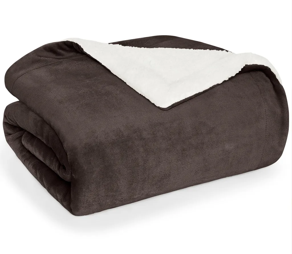 Coperta Blumtal Sherpa 230x270 - Caldo Plaid Matrimoniale Marrone