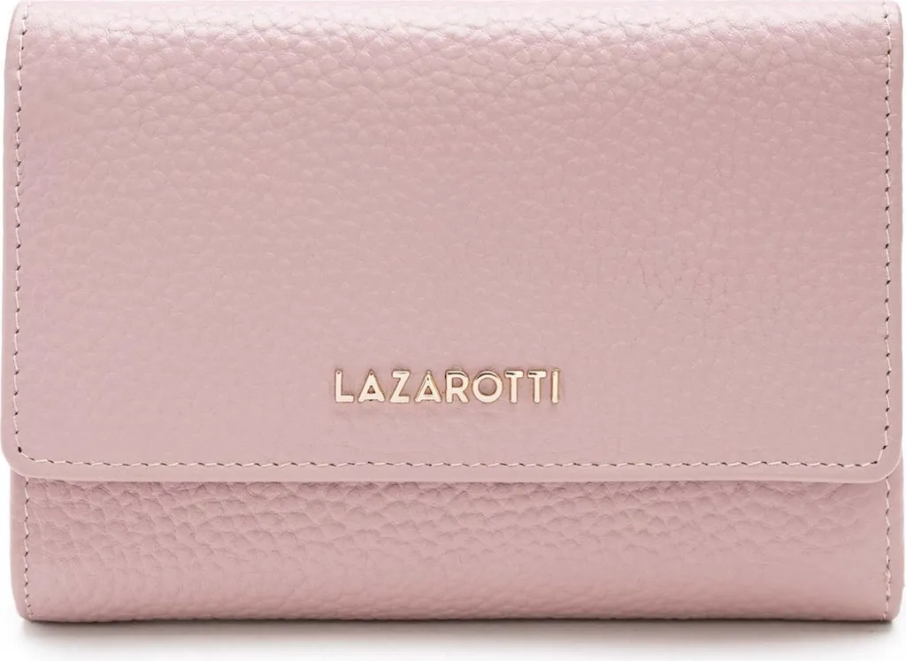 Portafoglio Lazarotti Bologna Pelle Rosa con Zip e 15 Slot Carte RFID