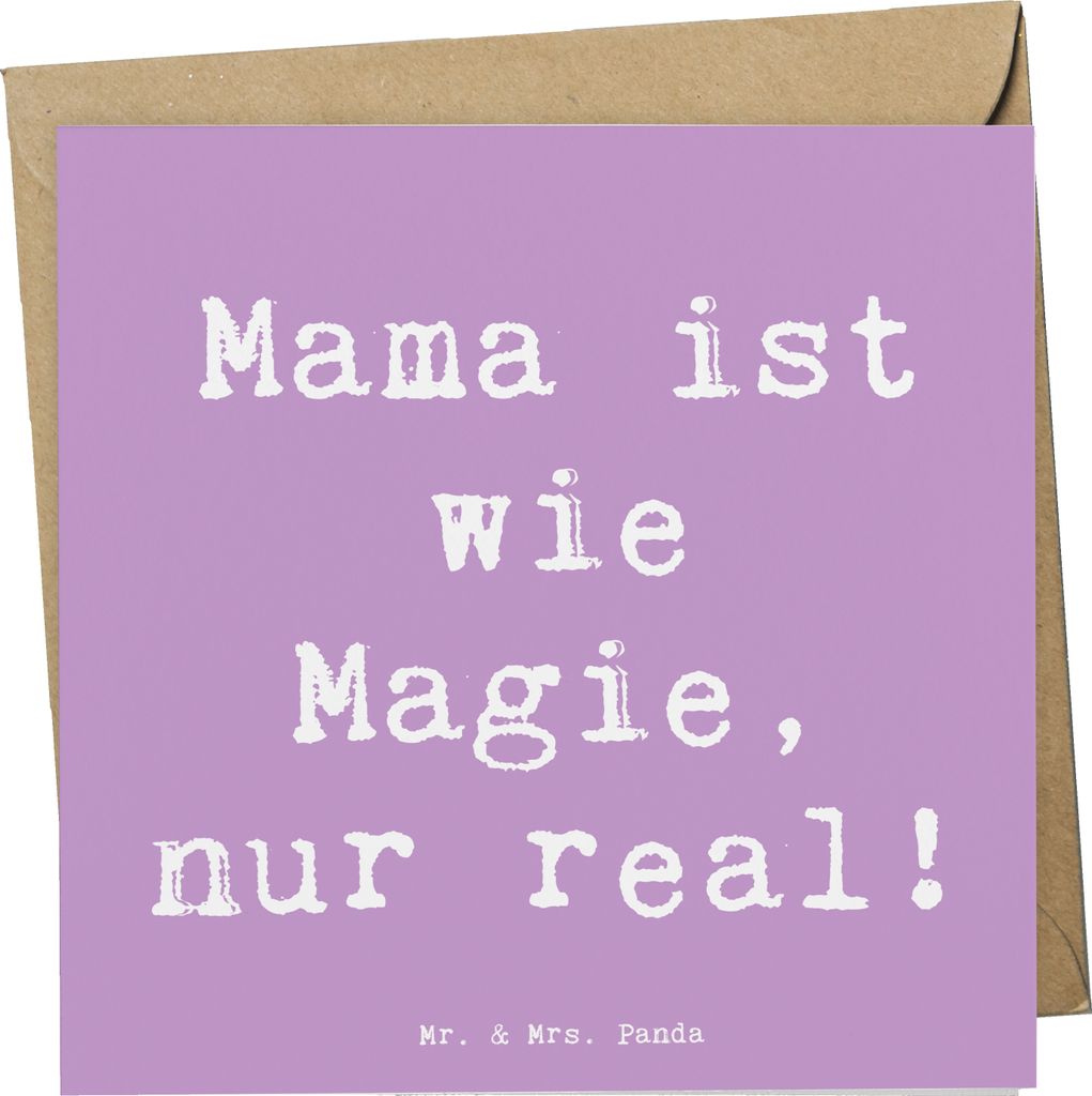 Mr. & Mrs. Panda Grußkarte Spruch Magische Mama - Lavendeltraum - Geschenk, Fürsorge, faltkarte, anlasskarte, Liebe, Verwandte, besondere Geschen...