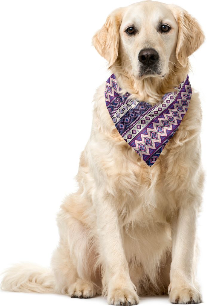 ABAKUHAUS aztekisch Haustier Bandana, Lila Kunst Tribal Triangles, 55x55 cm, Mehrfarbig