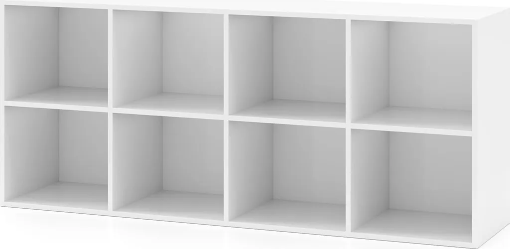 Bibliothèque pour Chambre d'Enfant 8 Compartiments - Rangement Jouets Blanc