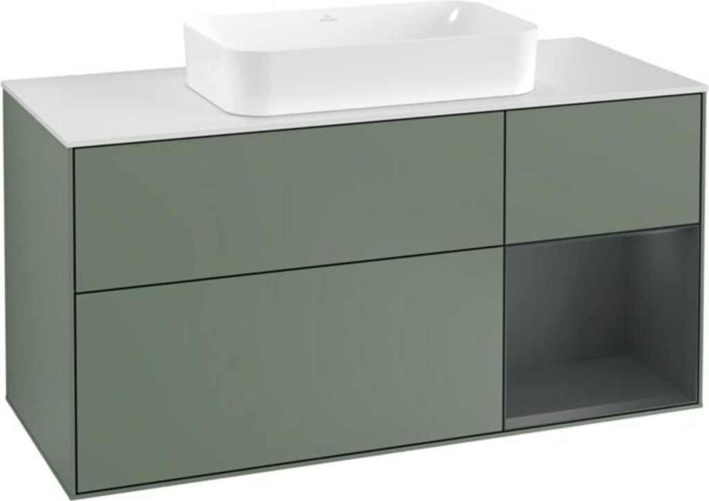 V&B Waschtischunterschrank Finion 120cm, Pl w m, Rg r md b m La, Ol m Lac